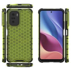 OEM Honeycomb pancéřové pouzdro se silikonovým rámem pro Xiaomi Poco F3 / Mi 11i green