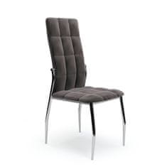 Halmar Jídelní židle K416 - tmavě šedá (Velvet) / chrom