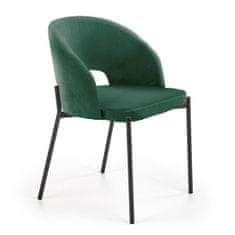 Halmar Jídelní židle K455 - tmavozelená/černá