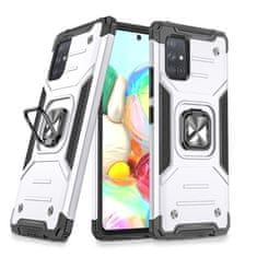 MG Ring Armor plastový kryt na Samsung Galaxy A71 5G, stříbrný