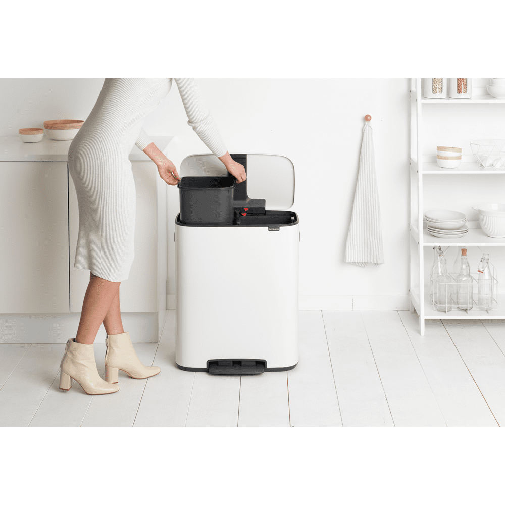 Brabantia Bo pedálový koš, 2 x 30L - bílý