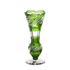 Caesar Crystal Váza Twist, barva zelená, výška 180 mm