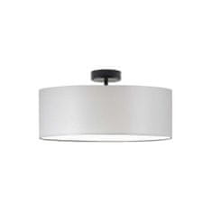 LYSNE.PL Plafond WENECJA fi 50 cm 3xE27 dno, zavírání, válec, černý rám, světle šedá