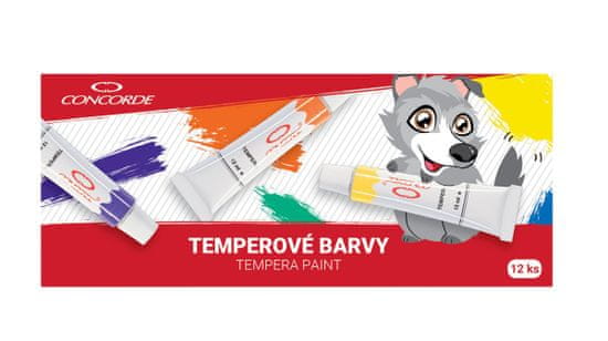 Concorde Barvy temperové 12ml/12 odstínů