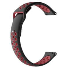 BStrap Silicone Sport řemínek na Huawei Watch GT2 42mm, black/red