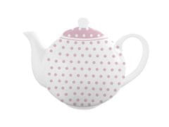 Isabelle Rose Porcelánová čajová konvice bílá s puntíky 1000 ml