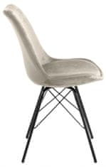 Design Scandinavia Jídelní židle Eris (SET 2ks), samet, krémová