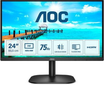 monitor AOC 24B2XHM2 (24B2XHM2) Full HD 23,8 palce Low blue light Flicker Free VA