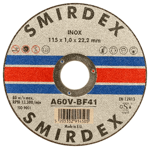 Smirdex 914 (Ø115x1,0x22mm) - Řezný kotouč pro řezání slitin a nerezové oceli - 2 kusy