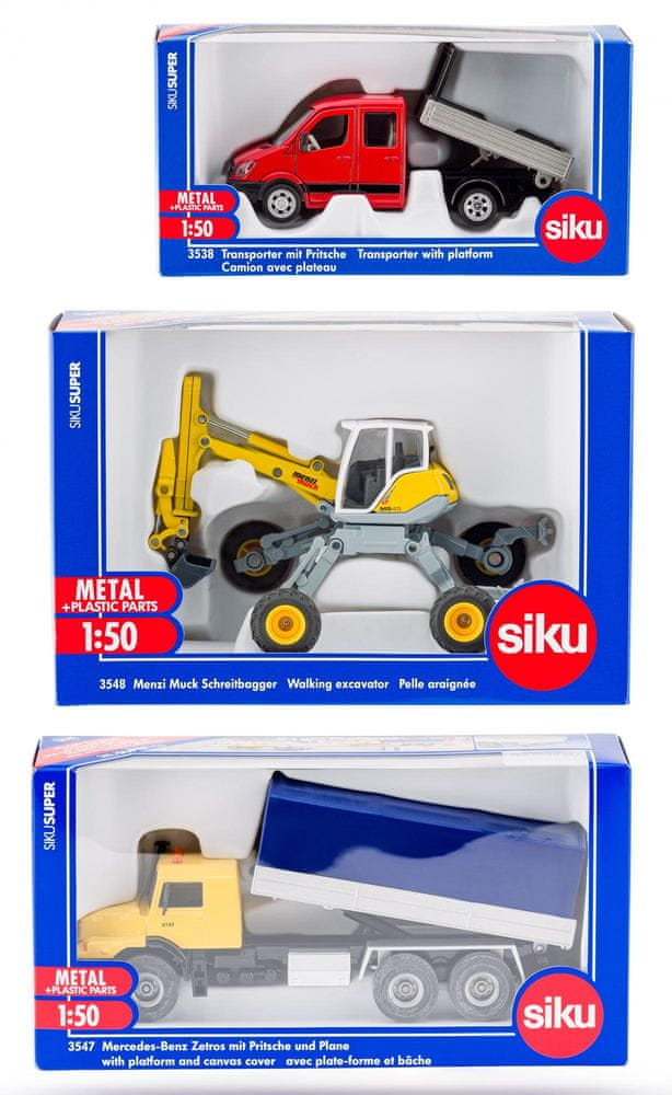 SIKU Super - set 3 stavebních strojů B, 1:50