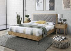 Halmar Manželská postel s roštem Margarita 160 - přírodní/šedá