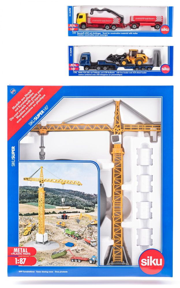 SIKU Super - set 3 stavebních strojů A, 1:87