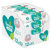 Pampers vlhčené ubrousky sensitive 12x52ks