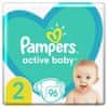 Pampers Active Baby Plenky Velikost 2 96 ks, 4kg - 8kg