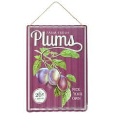 Esschert Design Plechová vlnitá cedulka Plums