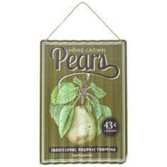 Esschert Design Plechová vlnitá cedulka Pears