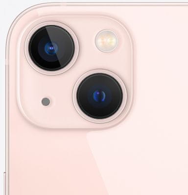 Apple iPhone 13, duální širokoúhlý ultraširokoúhlý fotoaparát vylepšený noční režim optická stabilizace obrazu Smart HDR