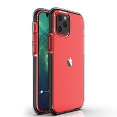 HURTEL SPRING CASE, GELOVÉ POUZDRO S BAREVNÝM RÁMEČKEM PRO IPHONE 12 MINI, ČERNÉ