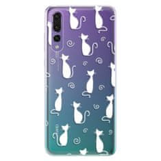 iSaprio Silikonové pouzdro - Cat pattern 05 - white pro Huawei P20 Pro