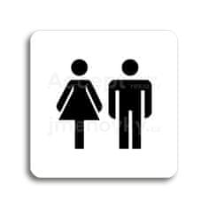 ACCEPT Piktogram WC ženy, muži - bílá tabulka - černý tisk bez rámečku
