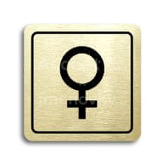ACCEPT Piktogram WC ženy IV - zlatá tabulka - černý tisk