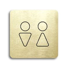 ACCEPT Piktogram WC muži, ženy VII - zlatá tabulka - černý tisk bez rámečku