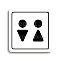ACCEPT Piktogram WC muži, ženy II - bílá tabulka - černý tisk
