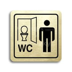 ACCEPT Piktogram WC muži kabinka - zlatá tabulka - černý tisk