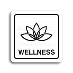 ACCEPT Piktogram wellness - bílá tabulka - černý tisk