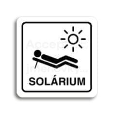 ACCEPT Piktogram solárium V - bílá tabulka - černý tisk