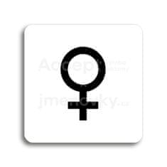 ACCEPT Piktogram WC ženy IV - bílá tabulka - černý tisk bez rámečku