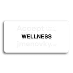 ACCEPT Piktogram WELLNESS - bílá tabulka - černý tisk bez rámečku