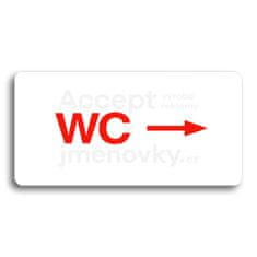 ACCEPT Piktogram WC VPRAVO - bílá tabulka - barevný tisk bez rámečku