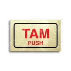 ACCEPT Tabulka SEM - TAM - typ 16 (80 x 50 mm) - zlatá tabulka - černý tisk