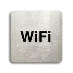 ACCEPT Piktogram WiFi - stříbrná tabulka - černý tisk bez rámečku
