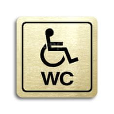 ACCEPT Piktogram WC invalidé (imobilní) - zlatá tabulka - černý tisk