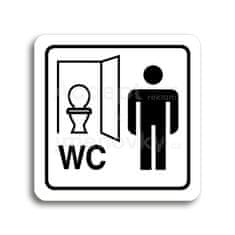 ACCEPT Piktogram WC muži kabinka - bílá tabulka - černý tisk