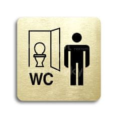 ACCEPT Piktogram WC muži kabinka - zlatá tabulka - černý tisk bez rámečku