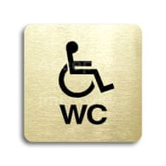 ACCEPT Piktogram WC invalidé (imobilní) - zlatá tabulka - černý tisk bez rámečku