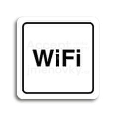 ACCEPT Piktogram WiFi - bílá tabulka - černý tisk