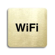 ACCEPT Piktogram WiFi - zlatá tabulka - černý tisk bez rámečku