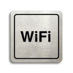 ACCEPT Piktogram WiFi - stříbrná tabulka - černý tisk