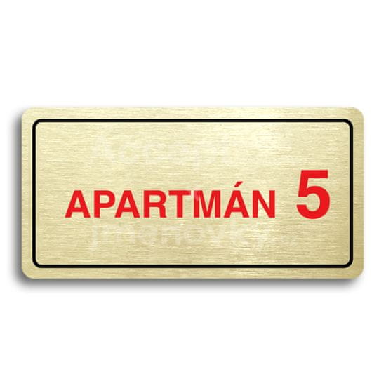 ACCEPT Piktogram APARTMÁN 5 II - zlatá tabulka - barevný tisk