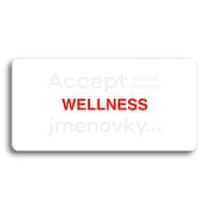 ACCEPT Piktogram WELLNESS - bílá tabulka - barevný tisk bez rámečku