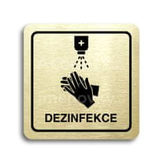 ACCEPT Piktogram dezinfekce - zlatá tabulka - černý tisk