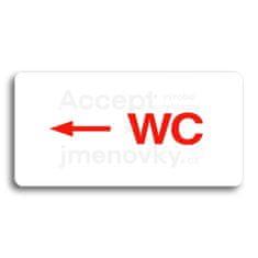 ACCEPT Piktogram WC VLEVO - bílá tabulka - barevný tisk bez rámečku