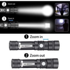 Solight Solight LED nabíjecí svítilna s cyklo držákem, 400lm, zoom, Li-Ion WN33