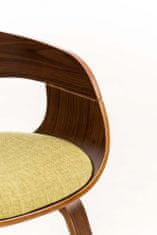 BHM Germany Jídelní židle Kingston, textil, ořech / zelená