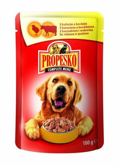 Propesko PROPESKO Dog hovězí a kuřecí, kapsa 100 g