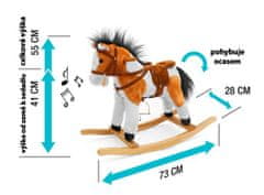 MillyMally Houpací koník s melodií Jurášek tmavě hnědý